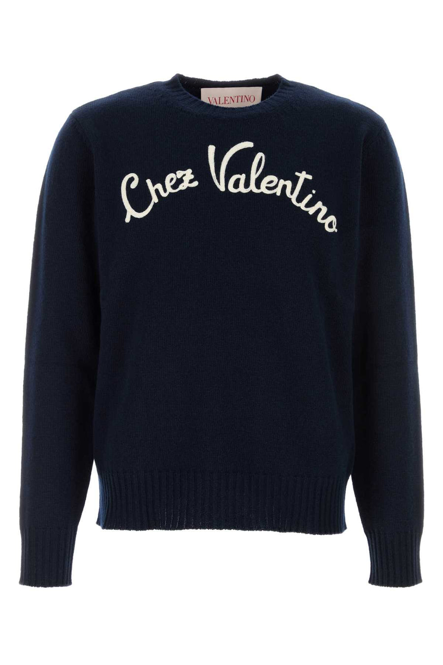 Valentino Garavani Chez 100% Virgin wool sweater in navy