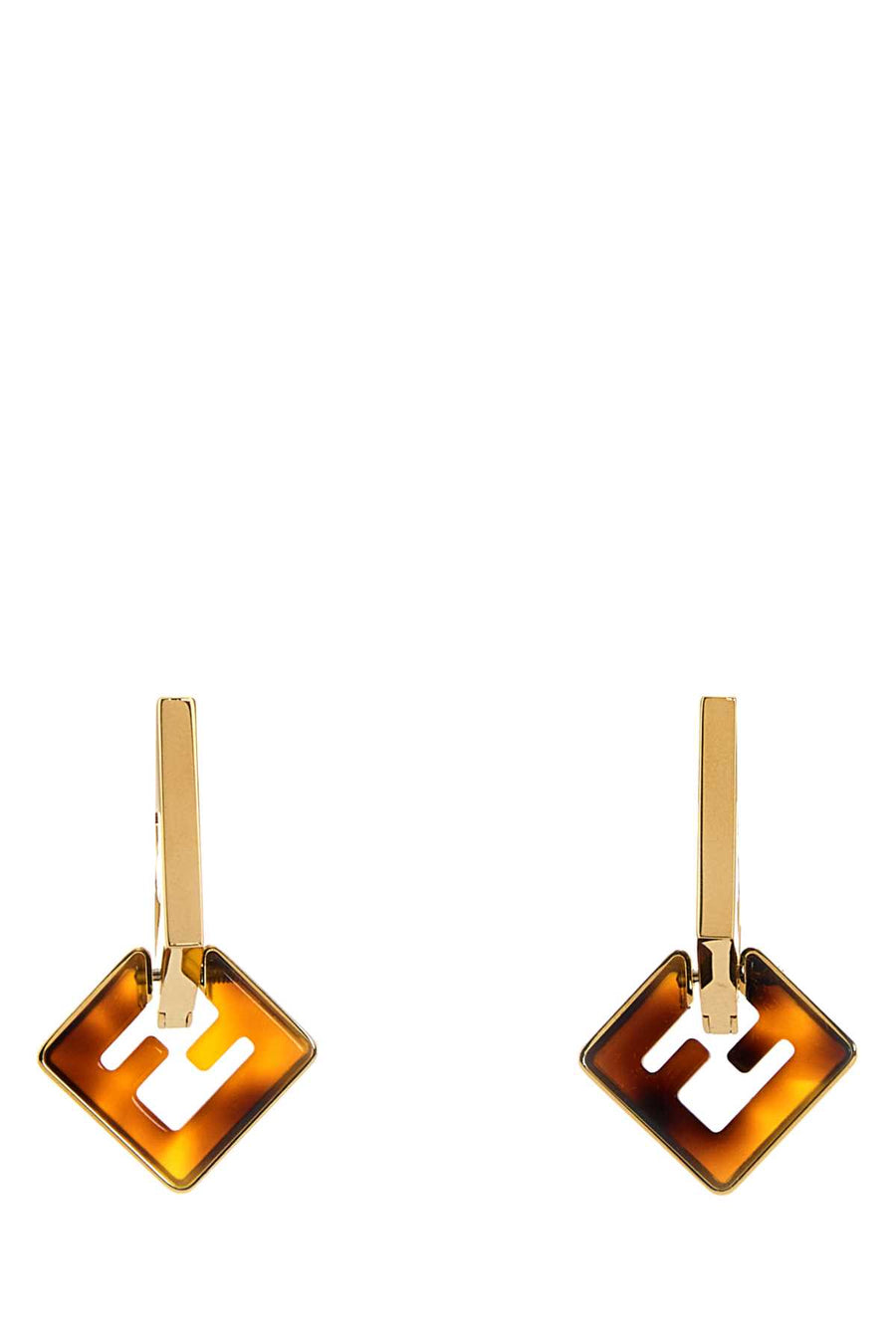Printed Plexiglass And Metal Forever Fendi Earrings Orosofttartaruga Orecchini