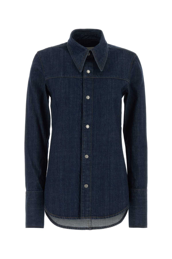 AMI Paris Collar 100% Cotton shirt in navy