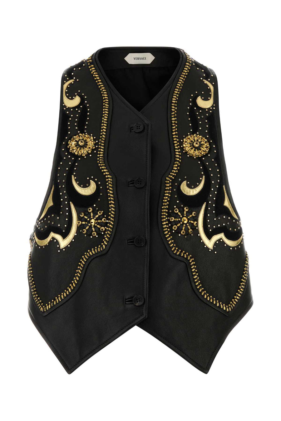 Versace Exterior: 100% Lamb vest in black