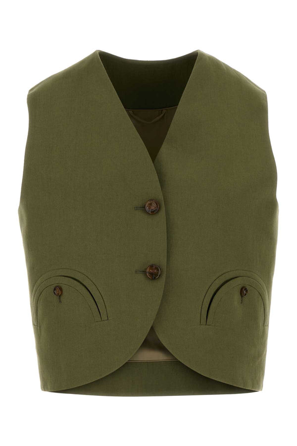Blaze Gliss Exterior: 100% Linen vest in green