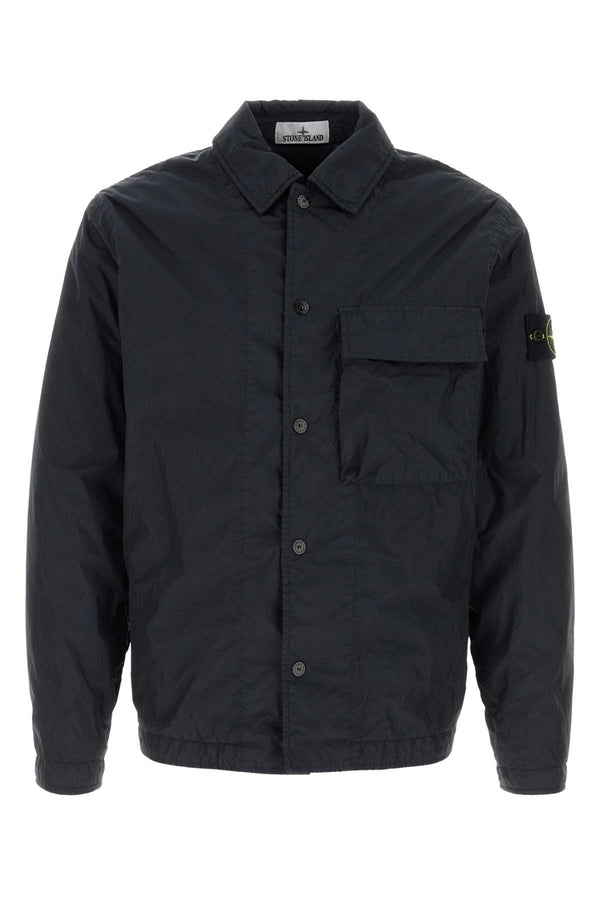Stone Island Shell: 100% polyamide; Coating: 100% polyurethane resin jacket in navy