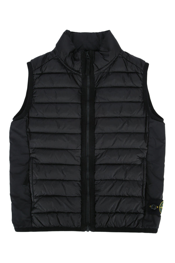 Stone Island Kids 100% Polyamide (Nylon) vest in black