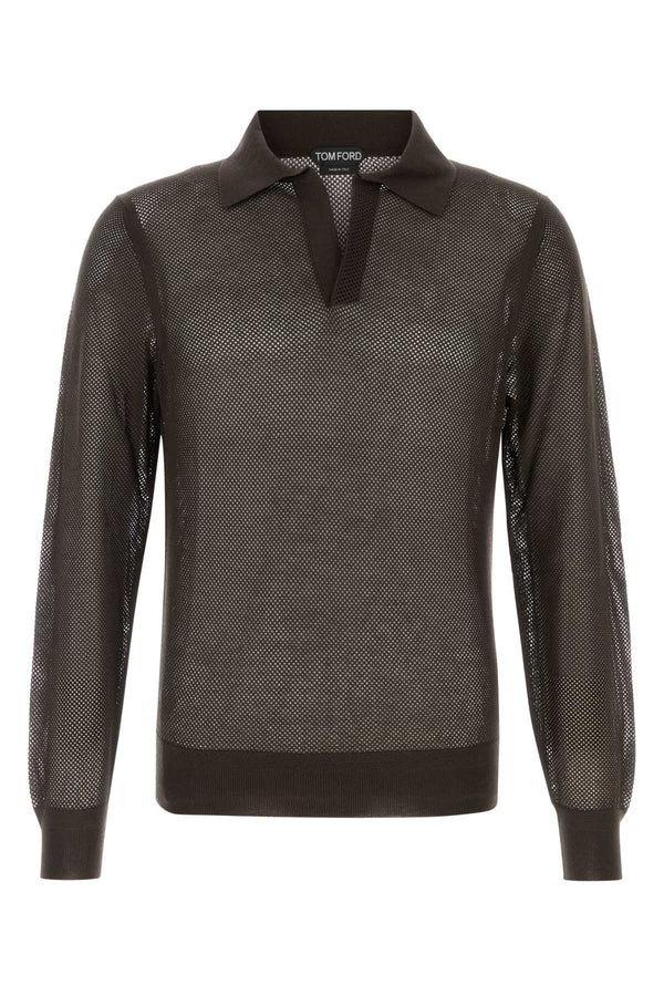 Tom Ford Cotton 50% Silk polo shirt in brown