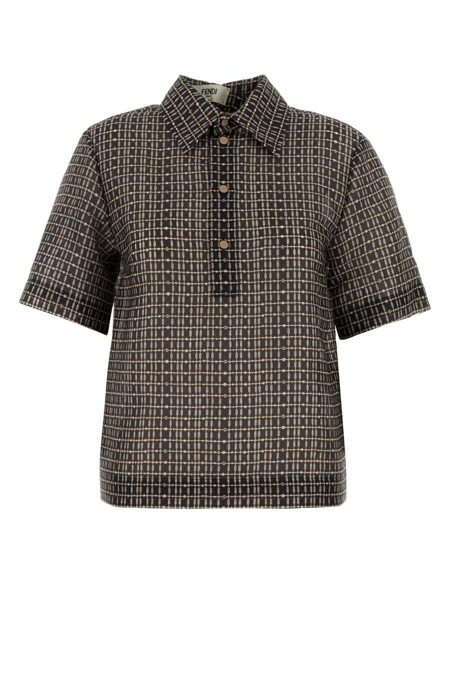 Fendi 56% Silk polo shirt in navy
