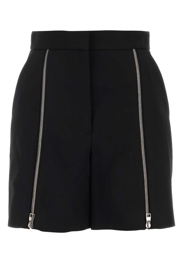 Alexander McQueen Exterior: 100% Wool; Lining: 100% Cupro bermuda shorts in black