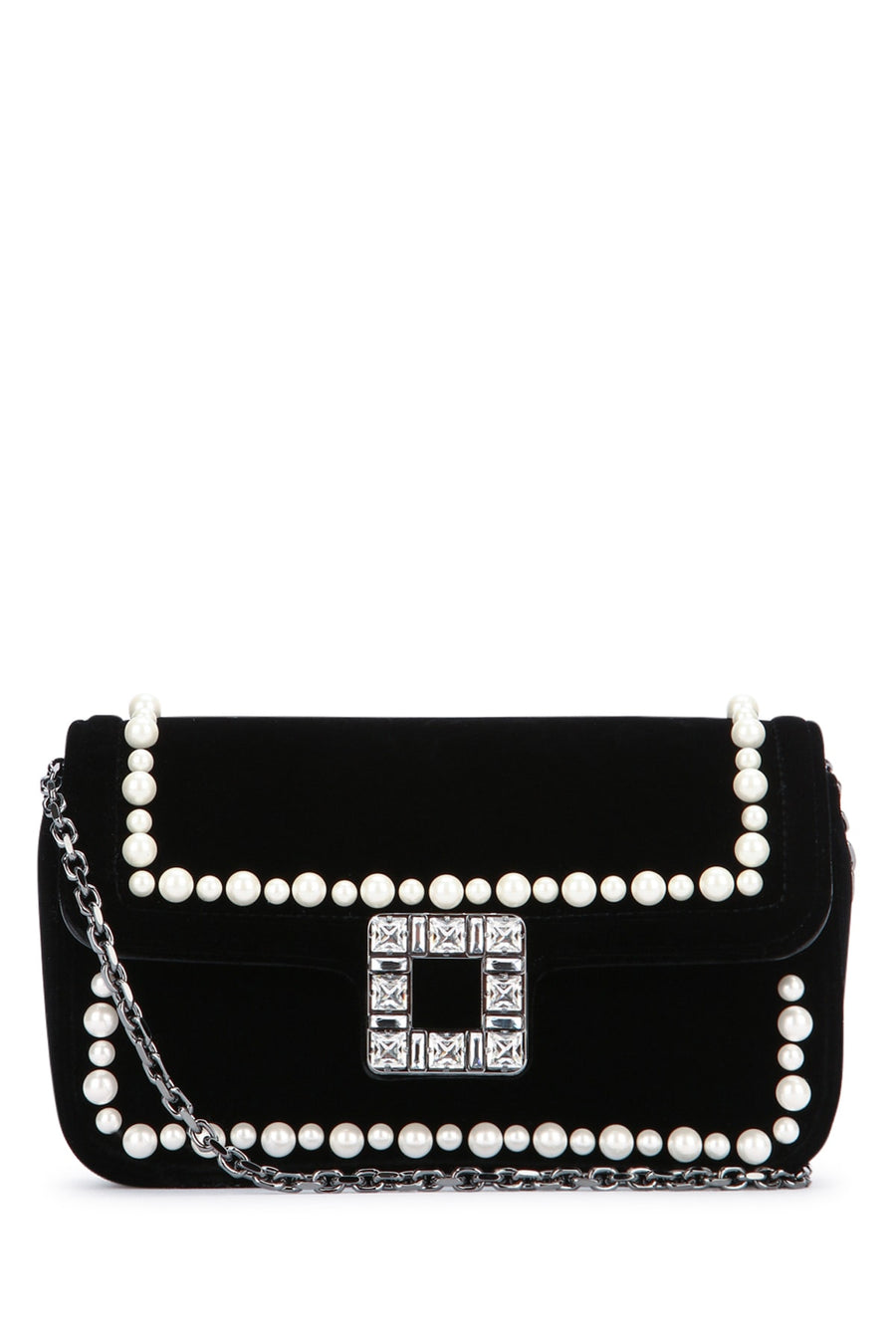 Roger Vivier Fille Velvet shoulder bag in black