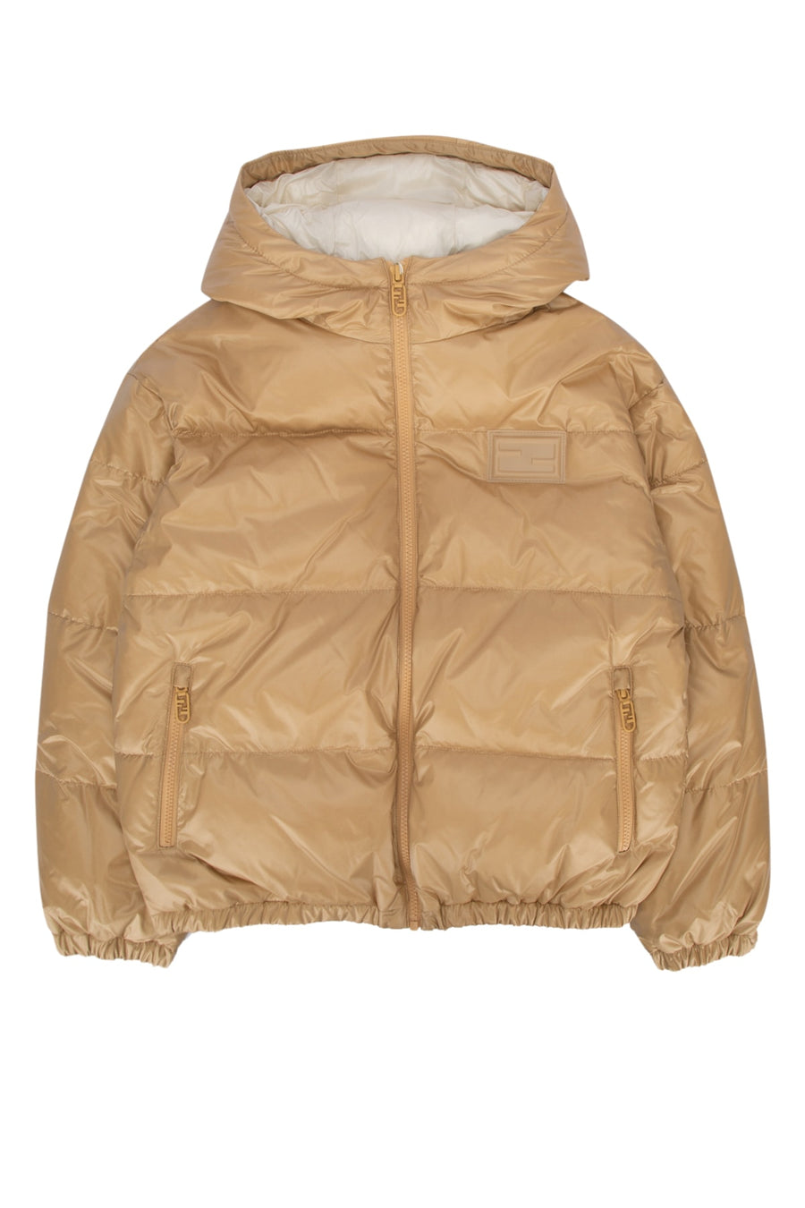 Fendi Kids 100% Polyester down jacket in beige