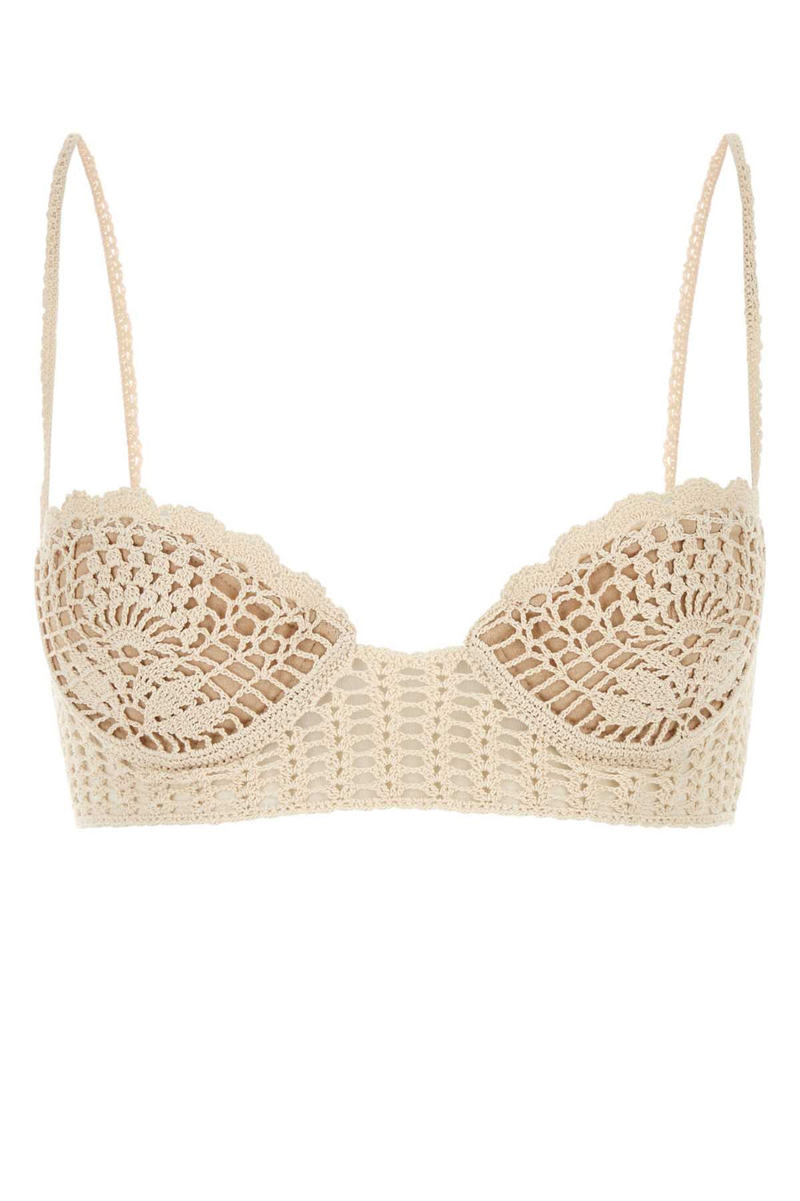 Magda Butrym Crochet Exterior: 100% Cotton crochet bikini top in beige