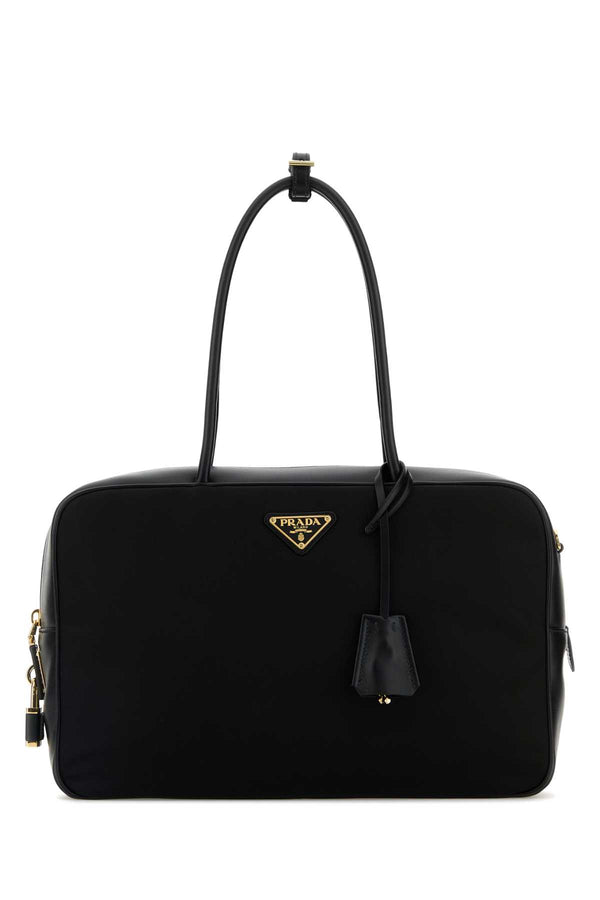 Prada 100% Recycled Polyamide top handle bag in black