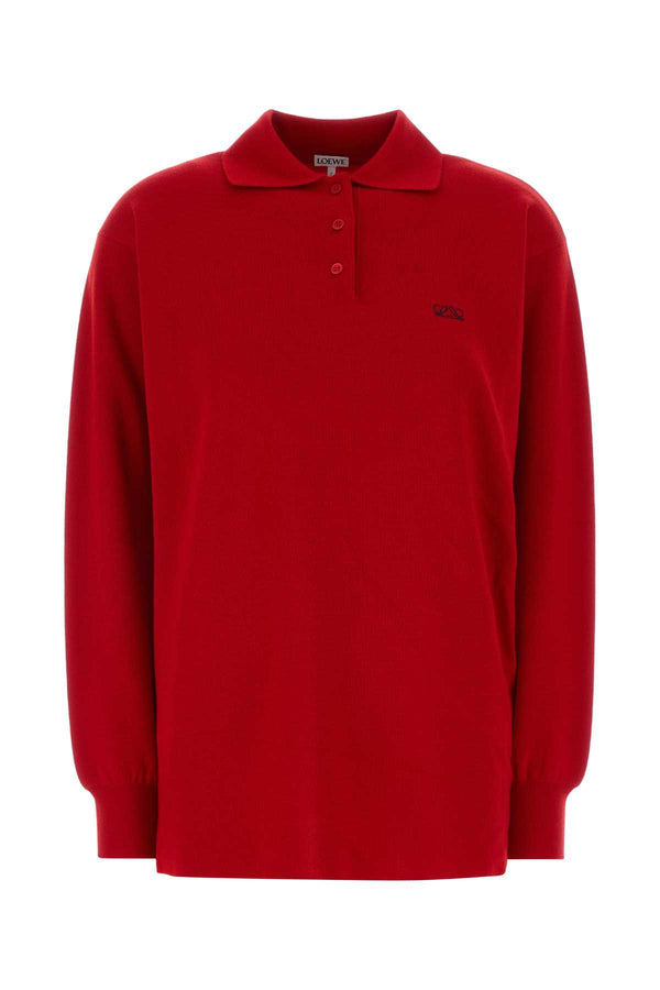 Loewe Sweater 67% Cashmere polo shirt in red