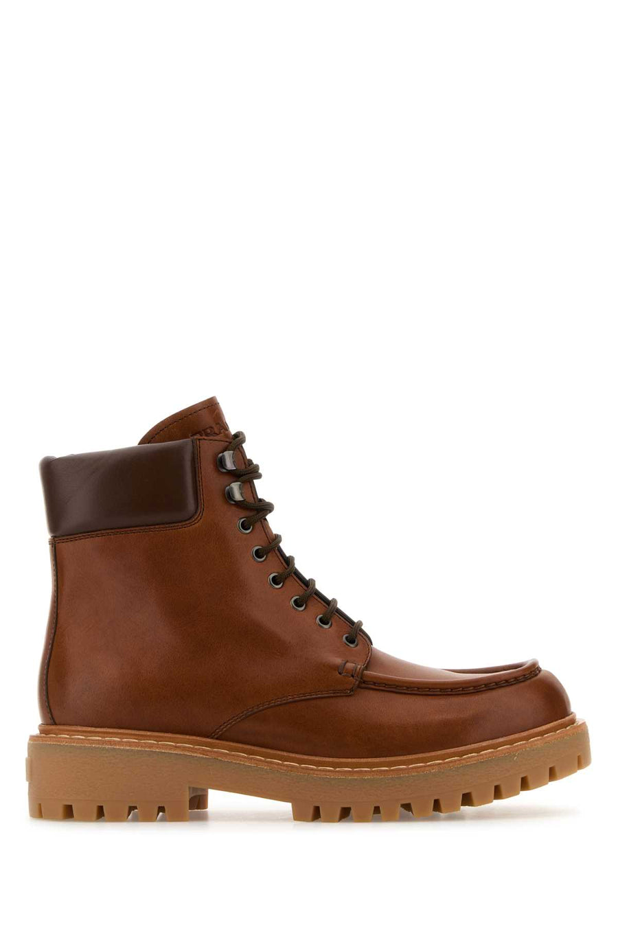 Prada 100% Vitello leather boot in brown