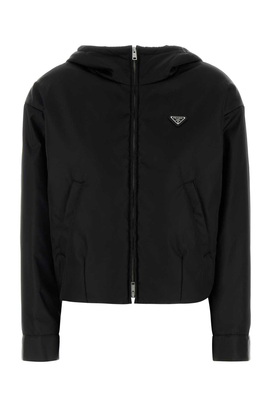 Prada Exterior: 100% Re-Nylon padded jacket in black