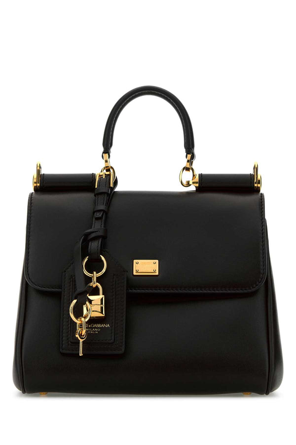 Dolce & Gabbana 95% Calf leather (Vitello) top handle bag in black