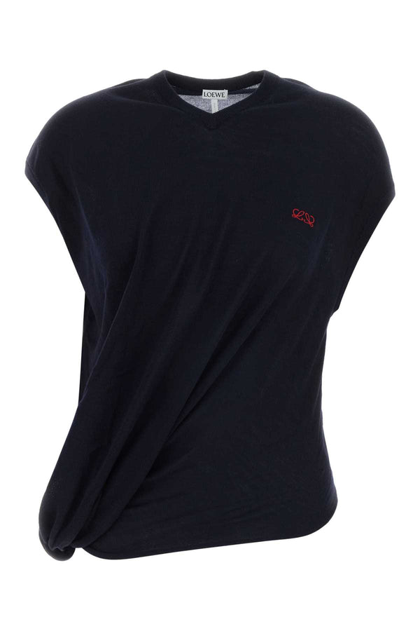 Loewe Darknavy 99% Wool 1% Nylon sweater in navy