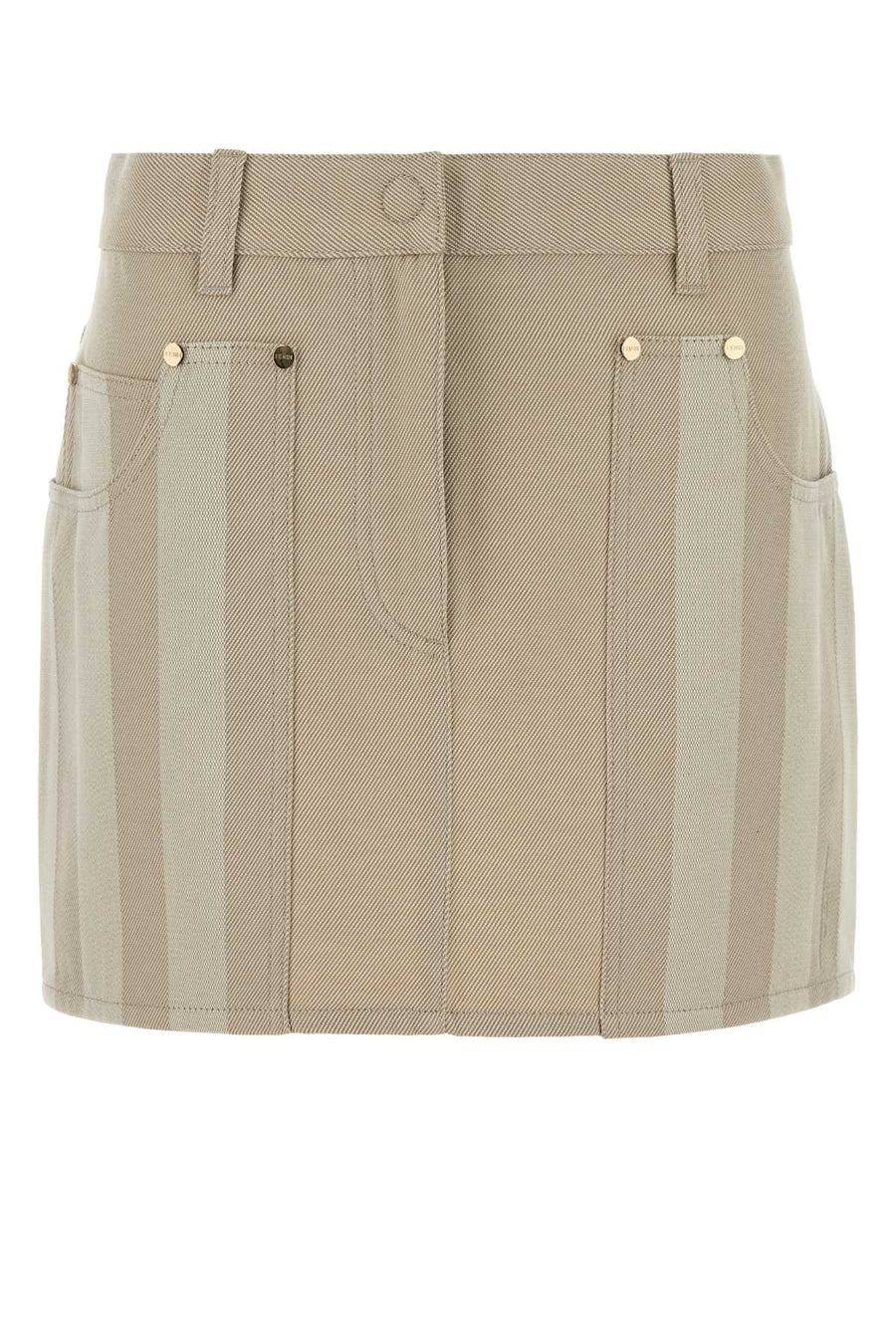 Fendi 100% Cotton mini skirt in beige