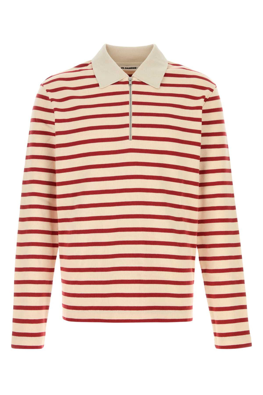 Jil Sander Exterior: 100% Cotton polo shirt in red