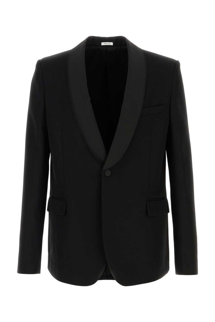 Alexander McQueen Shwl Wool blazer in black