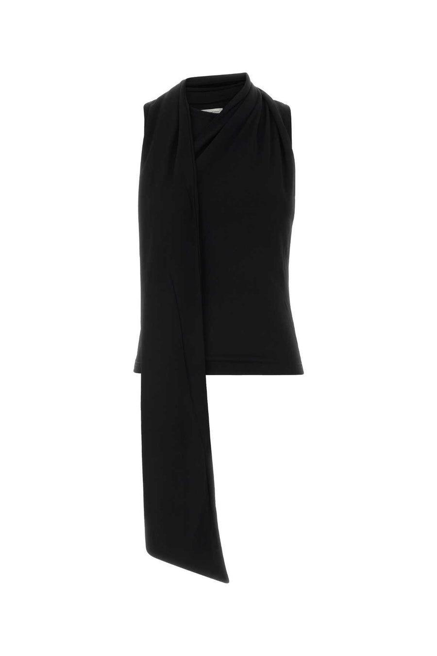 AMI Paris Lavalliere 83% Viscose tank top in black