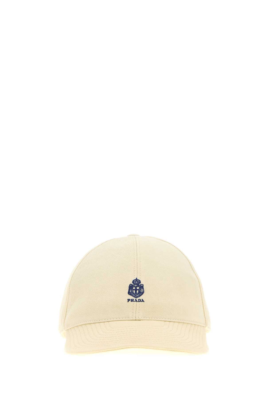 Prada CAPPELLI Exterior: 100% Cotton baseball cap in beige