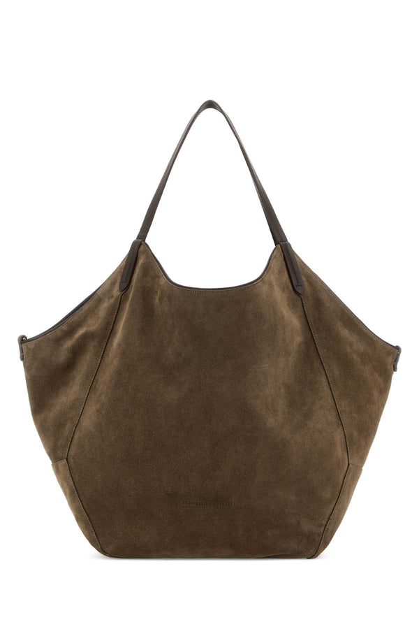 Brunello Cucinelli 54% Wool Polyester shoulder bag in brown