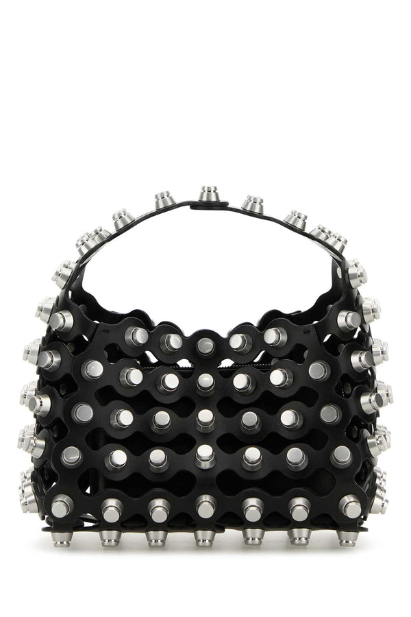 Alexander Wang Exterior: 100% Leather Finishing: Silver metal top handle bag in black