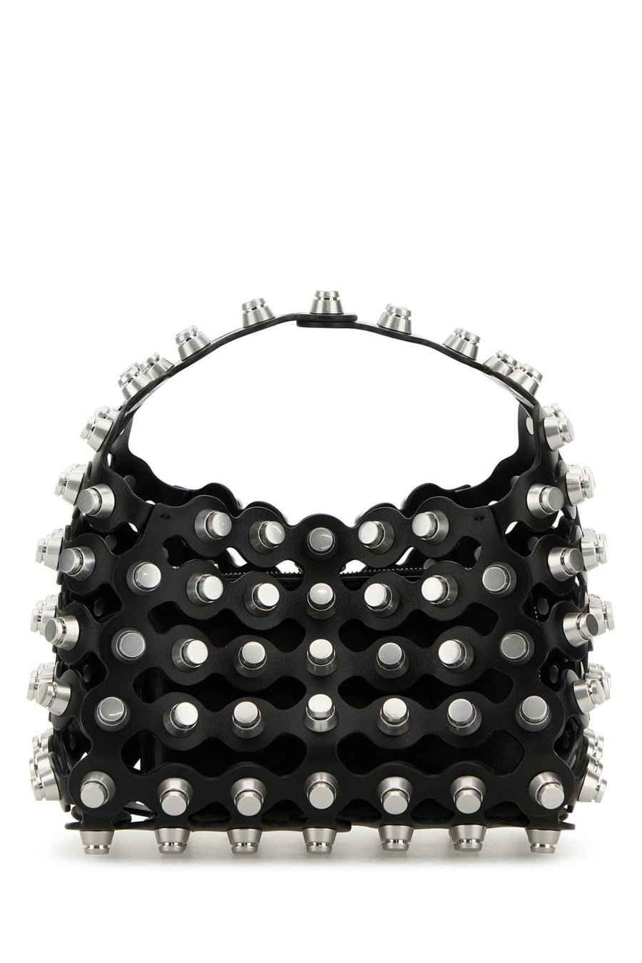 Alexander Wang Exterior: 100% Leather Finishing: Silver metal top handle bag in black