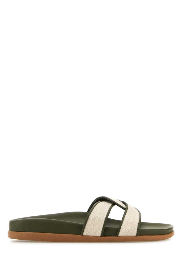 Ancient Greek Sandal Exterior: 100% Canvas slider in multicolor
