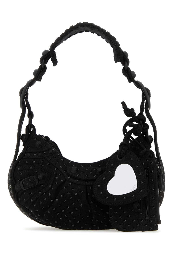 Balenciaga Exterior: 100% Fabric; Lining: 100% Fabric; Finishing: Enameled metal shoulder bag in black