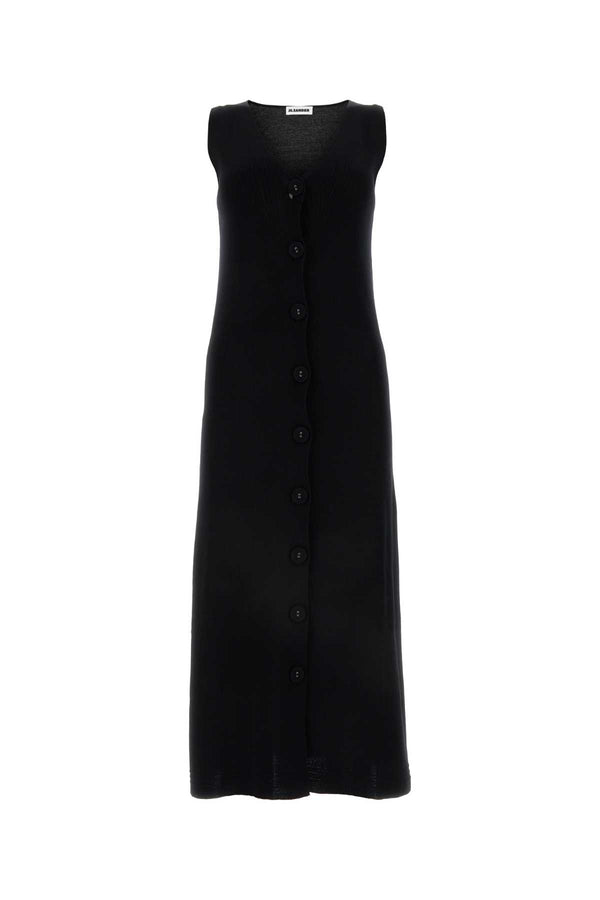 Jil Sander 95% Cotton dress in black