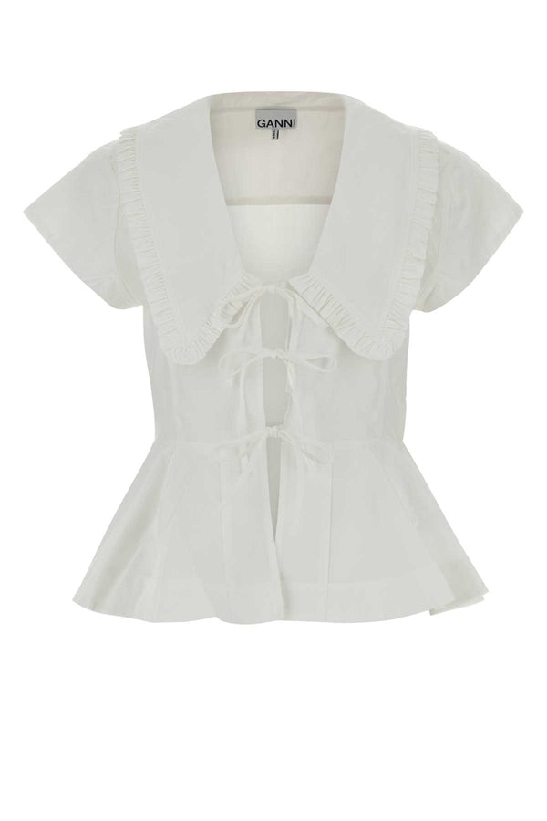 Ganni Cotton 100% Cotton blouse in white