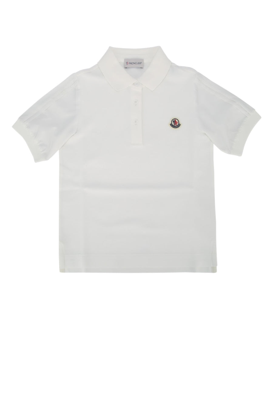 Moncler Jr Polo 100% Cotton polo in white