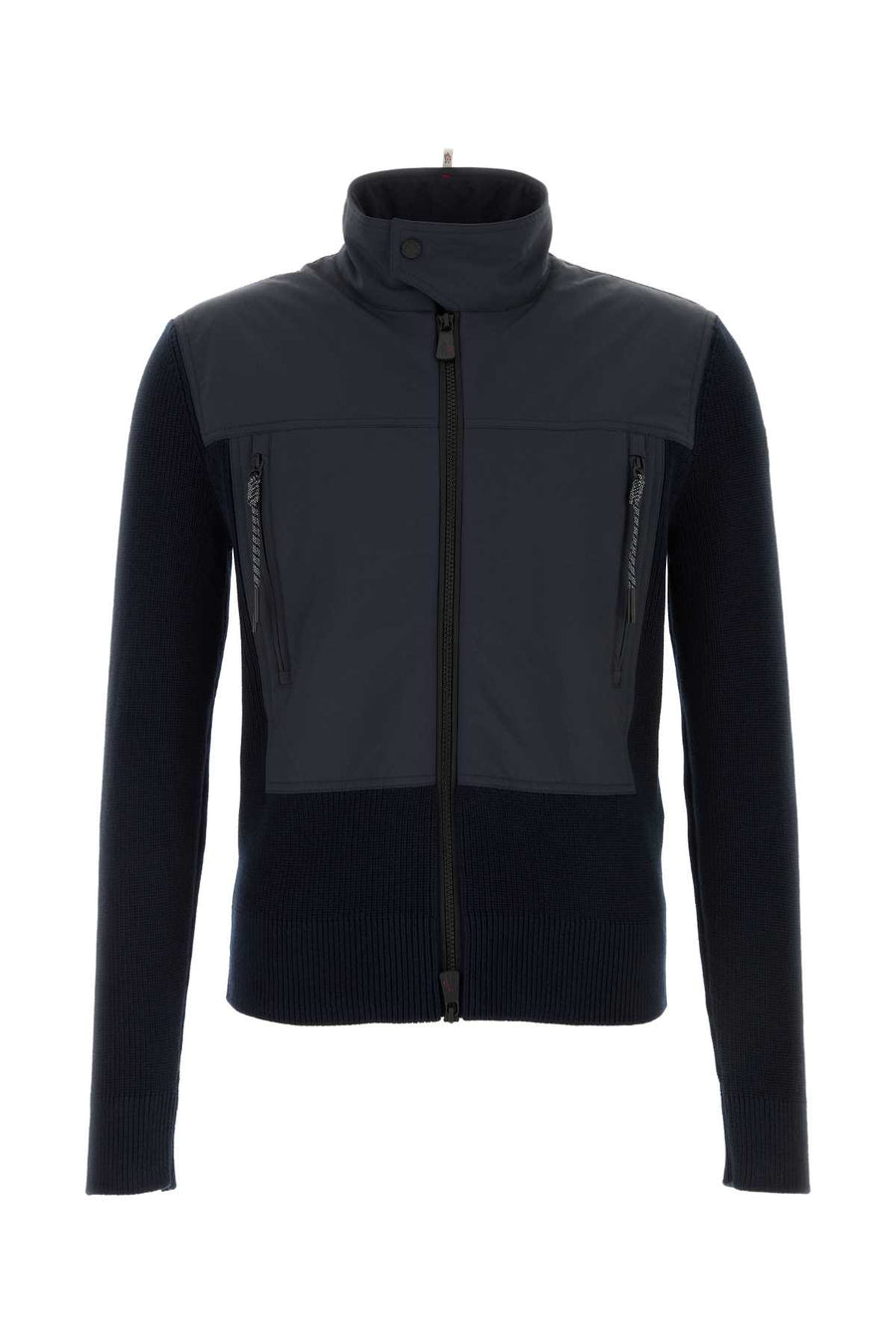 Moncler Grenoble Collar: 100% Polyester; Yoke: 100% Polyester; Outer Front: 100% Polyester; Base Fabric: 100% Cotton jacket in black