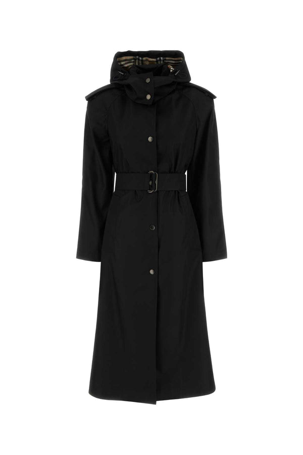 Burberry 100% Polyamide (Nylon) trench coat in black