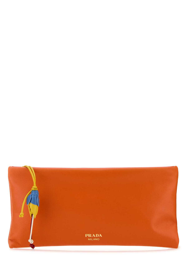 Prada Morbida Exterior: 100% Lamb wallet in orange