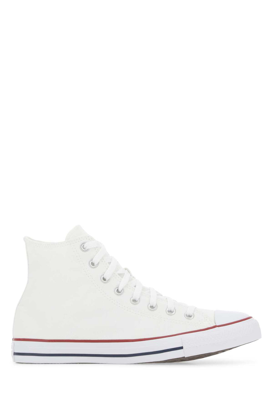 Converse Exterior: 100% Canvas; Interior: 100% Fabric; Sole: Rubber sneaker in white