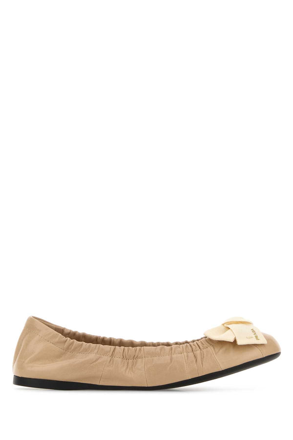 Prada Exterior: 100% Leather ballet flat in beige