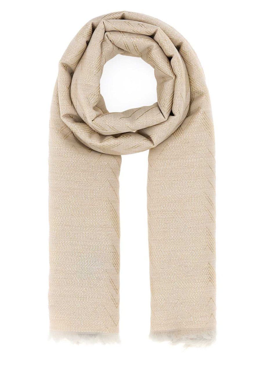 Missoni Lurex 35% Wool 35% Viscose 25% Nylon 5% Polyester scarf in beige