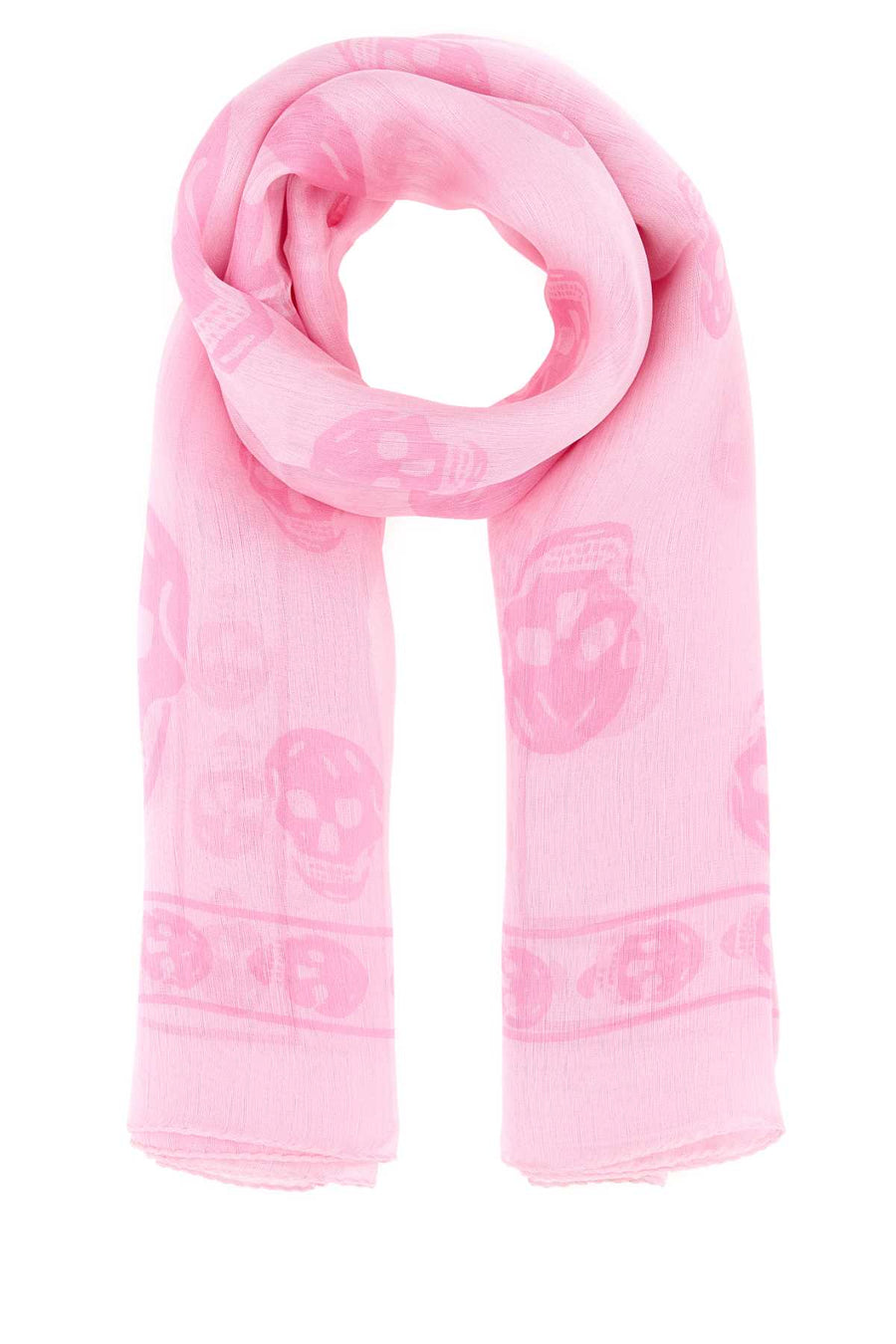 Alexander McQueen Skull 100% Silk scarf in pink
