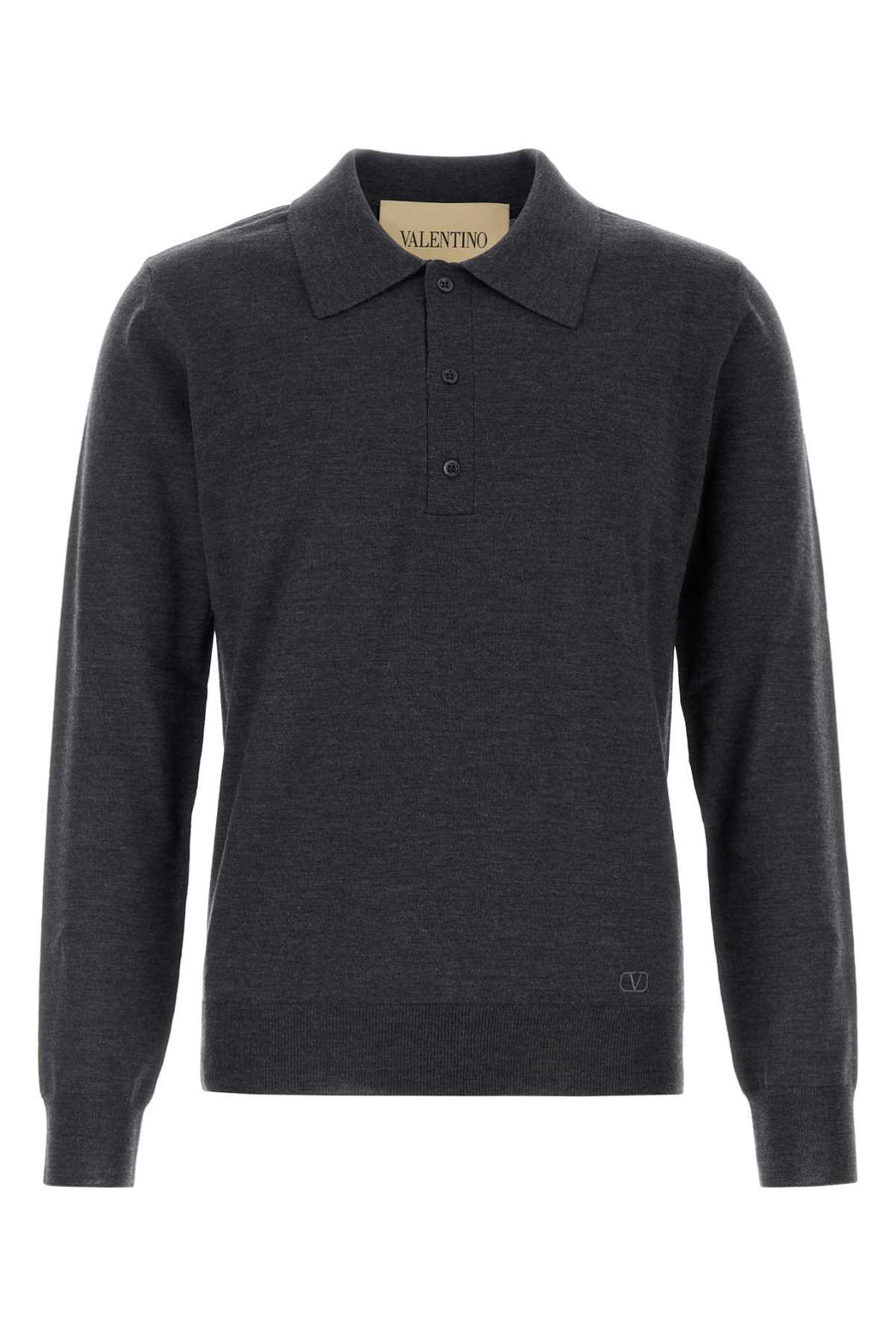 Valentino Garavani Maglia Wool 100% polo shirt in gray