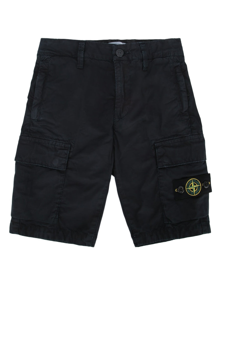Stone Island Kids Cotton cargo shorts in navy