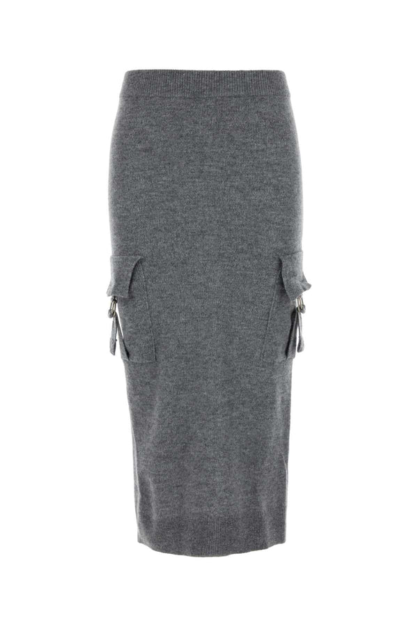 Blumarine Exterior: 100% Wool skirt in gray