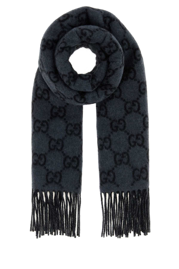 Gucci Canvy 100% cashmere scarf in gray