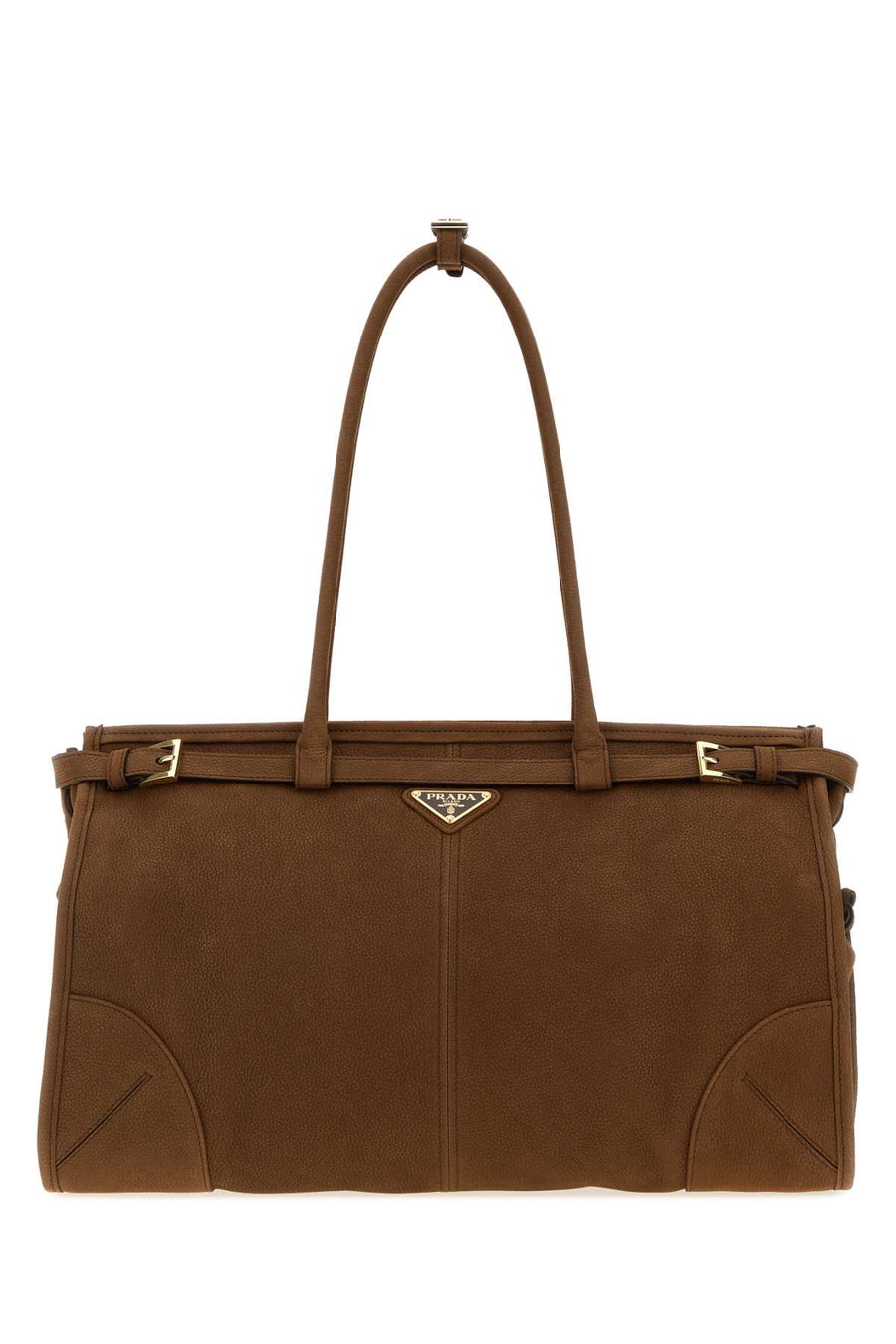 Prada Exterior: 100% Leather; Lining: 100% Fabric; Finishing: Golden metal shoulder bag in brown
