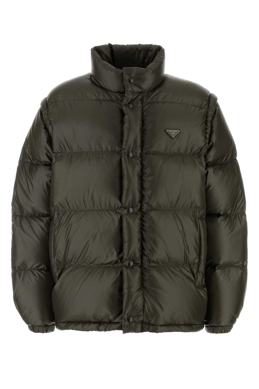 Prada 100% recycled polyamide down jacket in green