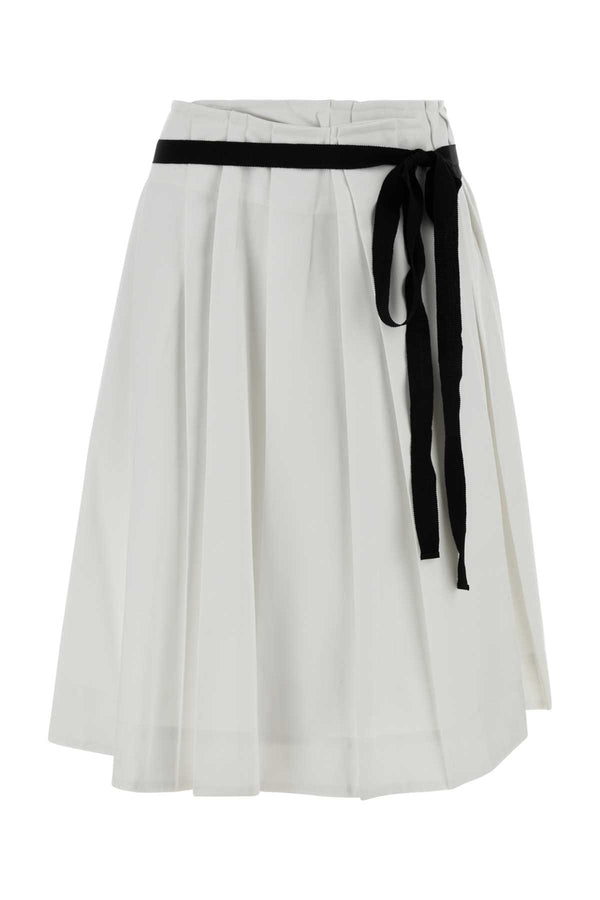 Prada 65% Polyester 35% Cotton skirt in white