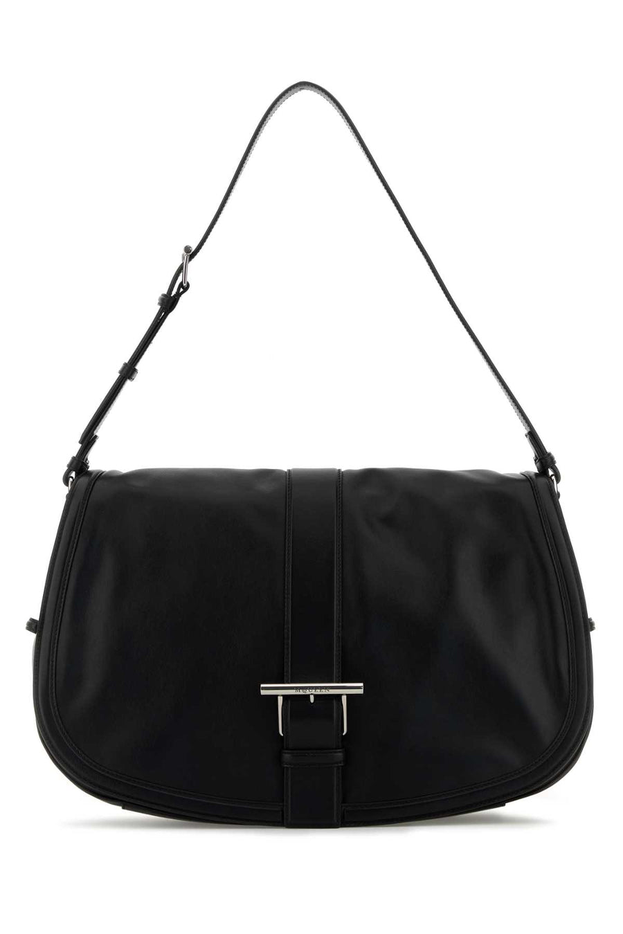 Alexander McQueen Satchel Exterior: 100% Calf Lining: 100% Fabric Finishing: Silver metal shoulder bag in black