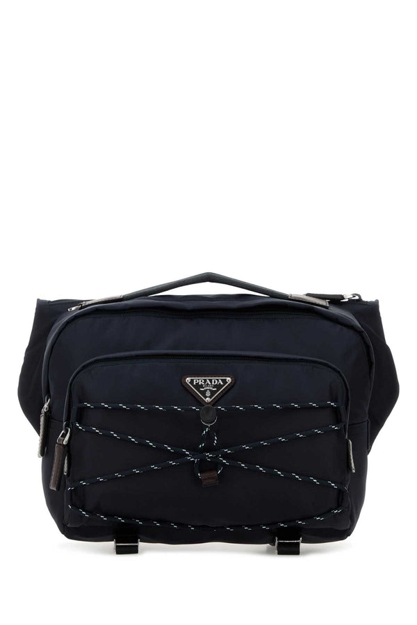 Prada Exterior: 100% Fabric belt bag in navy