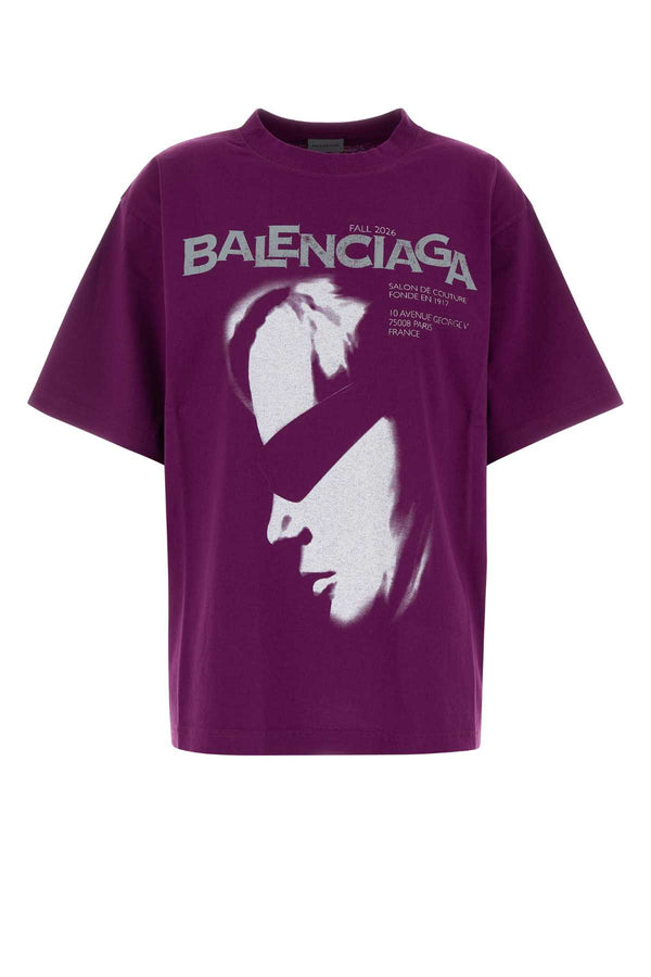 Balenciaga 100% Cotton t-shirt in purple
