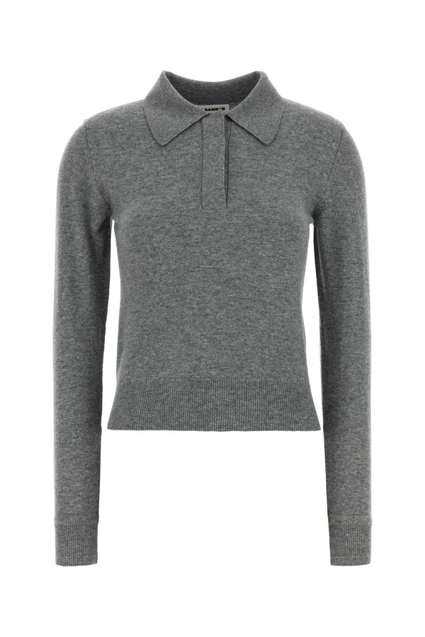 Jil Sander 100% Lana Vergine polo in gray